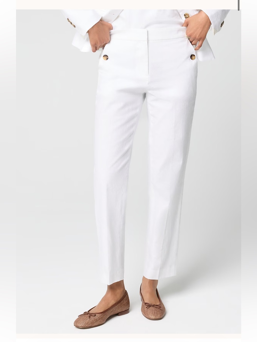 linen-blend sailor style pant